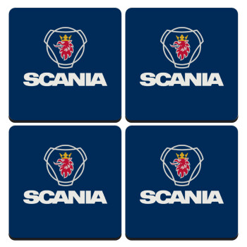 Scania, ΣΕΤ 4 Σουβέρ ξύλινα τετράγωνα (9cm)