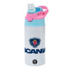 Children's hot water bottle, stainless steel, with safety straw, Pink/BlueCiel (360ml) BPA FREE