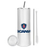 Eco friendly stainless steel tumbler 600ml, with metal straw & cleaning brush