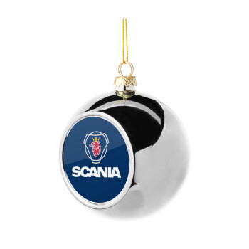 Scania, Silver 8cm Christmas tree ball ornament