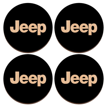 Jeep, ΣΕΤ x4 Σουβέρ ξύλινα στρογγυλά plywood (9cm)