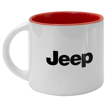 Jeep, Κούπα κεραμική 400ml Λευκή/Κόκκινη