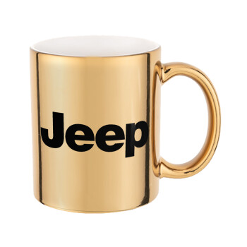Jeep, Mug ceramic, gold mirror, 330ml
