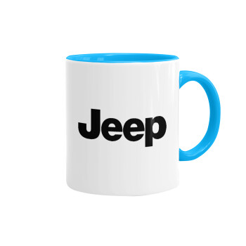 Jeep, Mug colored light blue, ceramic, 330ml