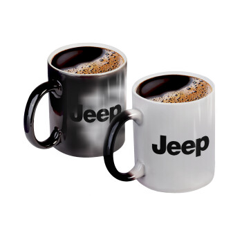 Jeep, Color changing magic Mug, ceramic, 330ml when adding hot liquid inside, the black colour desappears (1 pcs)