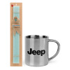 Easter Set, metallic thermal cup (300ml) & aromatic flat Easter candle (30cm) (TURQUOISE)