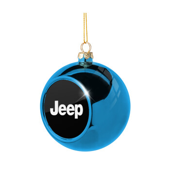 Jeep, Blue Christmas tree ball ornament 8cm