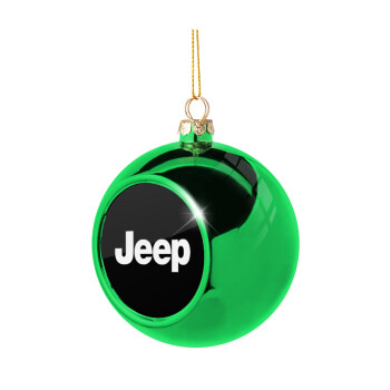 Jeep, Green Christmas tree ornament ball 8cm