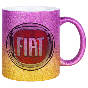 FIAT, Κούπα Χρυσή/Ροζ Glitter, κεραμική, 330ml