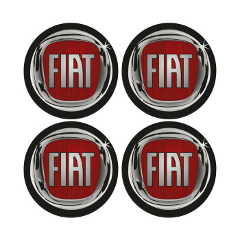 FIAT, SET of 4 round wooden coasters (9cm)