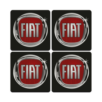 FIAT, ΣΕΤ 4 Σουβέρ ξύλινα τετράγωνα (9cm)
