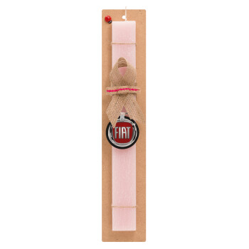 FIAT, Easter Set, wooden keychain & scented flat Easter candle (30cm) (PINK)