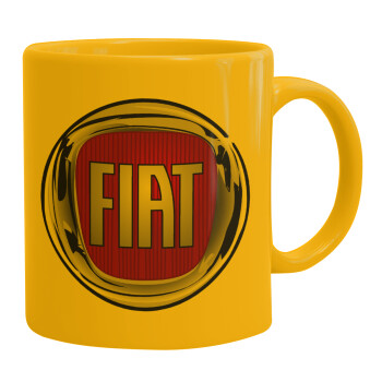 FIAT, Ceramic coffee mug yellow, 330ml (1pcs)