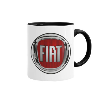 FIAT, Κούπα χρωματιστή μαύρη, κεραμική, 330ml