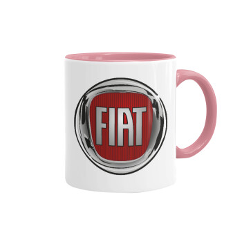 FIAT, Κούπα χρωματιστή ροζ, κεραμική, 330ml