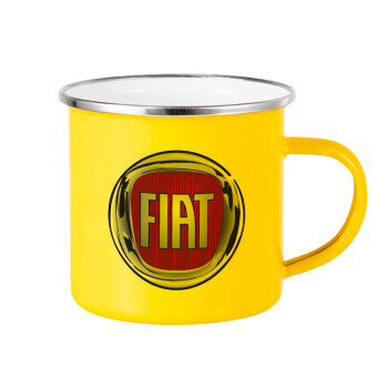 FIAT, Yellow Enamel Metallic Cup 360ml