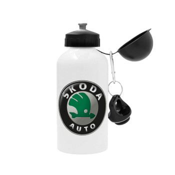 SKODA, Metal water bottle, White, aluminum 500ml
