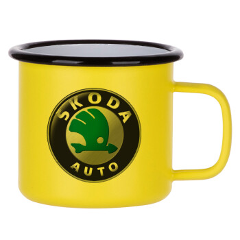 SKODA, Metallic enamel MATT Yellow cup 360ml