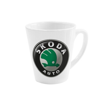 SKODA, Κούπα κωνική Latte Λευκή, κεραμική, 300ml