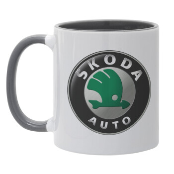 SKODA, Mug colored grey, ceramic, 330ml