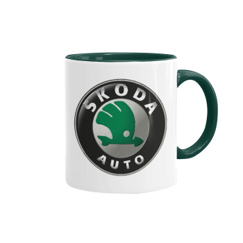 SKODA, Mug colored green, ceramic, 330ml