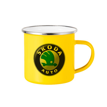 SKODA, Yellow Enamel Metallic Cup 360ml