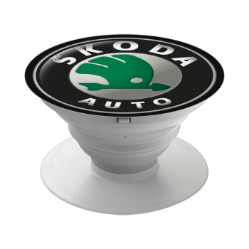 SKODA, Phone Holders Stand  White Hand-held Mobile Phone Holder