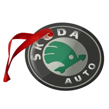 SKODA, Christmas ornament glass 9cm