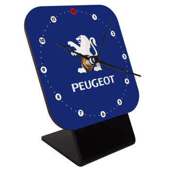 Peugeot, Quartz Wooden table clock with hands (10cm)