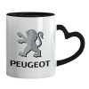 Mug heart black handle, ceramic, 330ml