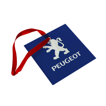 Peugeot, Christmas ornament, glass square ornament 9x9cm