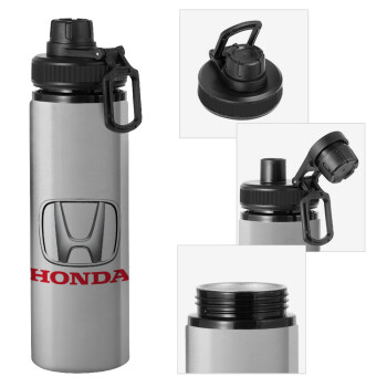 HONDA, Metallic water bottle with safety cap, 850ml aluminum