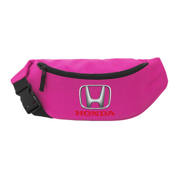 HONDA, Unisex τσαντάκι μέσης (μπανάνα) χρώματος ΡΟΖ με 2 τσέπες