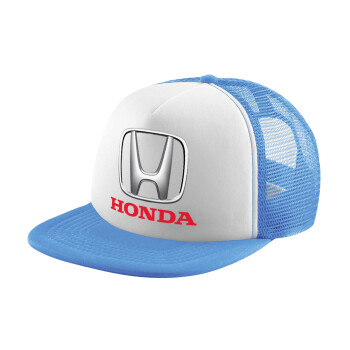 HONDA, Child's Soft Trucker Hat with Blue/White Mesh (POLYESTER, CHILD, ONE SIZE)