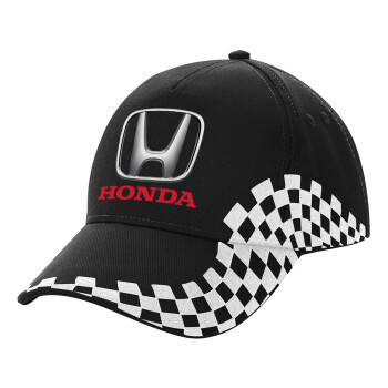 HONDA, Adult Ultimate BLACK RACING Cap, (100% COTTON DRILL, ADULT, UNISEX, ONE SIZE)