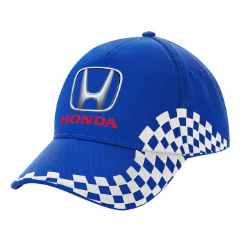 HONDA, Adult Ultimate BLUE RACING Cap, (100% COTTON DRILL, ADULT, UNISEX, ONE SIZE)