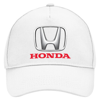 HONDA, Adult Baseball Cap, Drill, White (100% COTTON, ADULT, UNISEX, ONE SIZE)