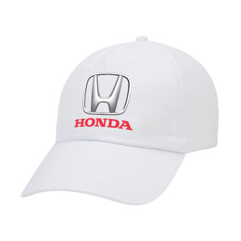 HONDA, Adult Baseball Cap White 5-panel (POLYESTER, ADULT, UNISEX, ONE SIZE)