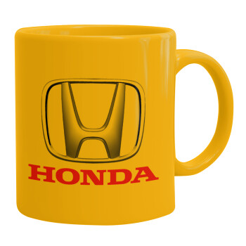 HONDA, Ceramic coffee mug yellow, 330ml (1pcs)