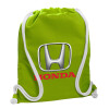 Backpack bag GYMBAG LIME GREEN, with pocket (40x48cm) & thick cords