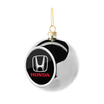 HONDA, Silver 8cm Christmas tree ball ornament