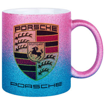 Porsche, Κούπα Χρυσή/Μπλε Glitter, κεραμική, 330ml
