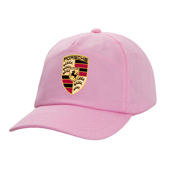 Porsche, Casual children's baseball cap, 100% Cotton Twill, PINK (COTTON, CHILDREN'S, ONE SIZE)