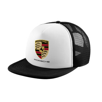 Porsche, Καπέλο Ενηλίκων Soft Trucker με Δίχτυ Black/White (POLYESTER, ΕΝΗΛΙΚΩΝ, UNISEX, ONE SIZE)