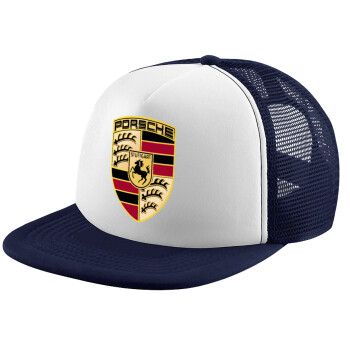 Porsche, Καπέλο παιδικό Soft Trucker με Δίχτυ ΜΠΛΕ ΣΚΟΥΡΟ/ΛΕΥΚΟ (POLYESTER, ΠΑΙΔΙΚΟ, ONE SIZE)