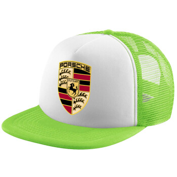 Porsche, Καπέλο παιδικό Soft Trucker με Δίχτυ ΠΡΑΣΙΝΟ/ΛΕΥΚΟ (POLYESTER, ΠΑΙΔΙΚΟ, ONE SIZE)