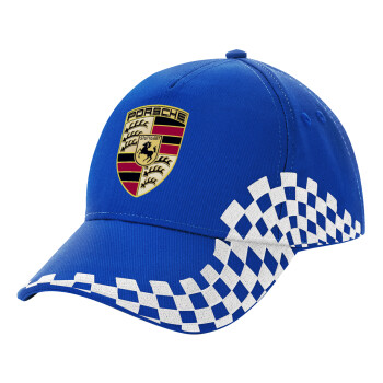 Porsche, Adult Ultimate BLUE RACING Cap, (100% COTTON DRILL, ADULT, UNISEX, ONE SIZE)