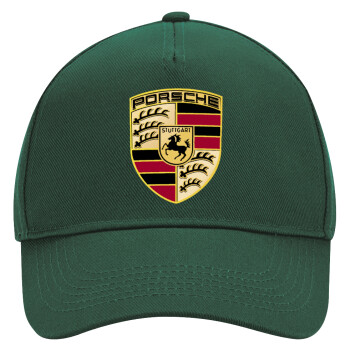 Porsche, Adult Ultimate Hat GREEN, (100% COTTON DRILL, ADULT, UNISEX, ONE SIZE)