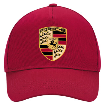 Porsche, Adult Ultimate Hat RED, (100% COTTON DRILL, ADULT, UNISEX, ONE SIZE)