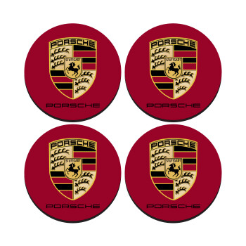 Porsche, SET of 4 round wooden coasters (9cm)